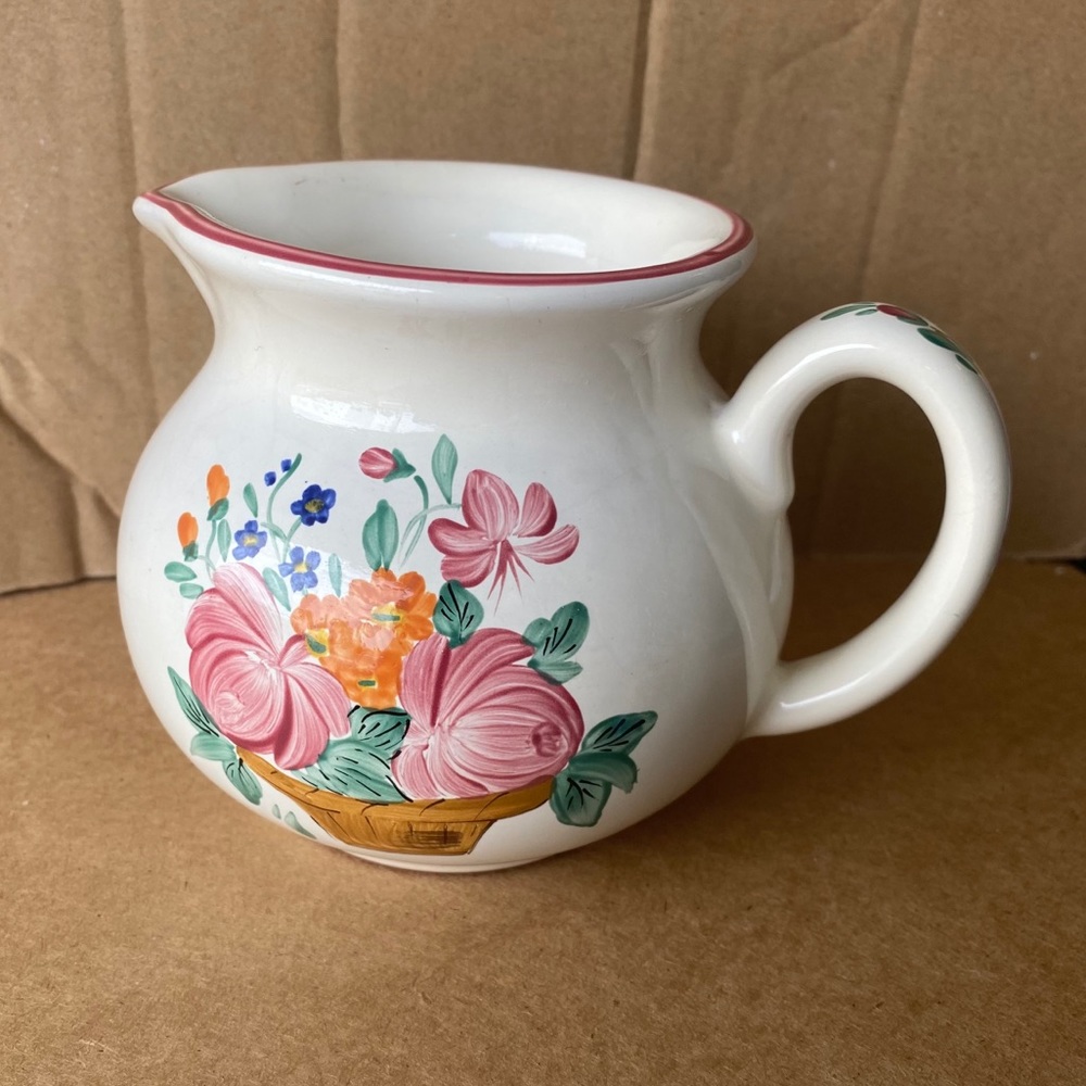 Herend Village Pottery Bouquet Hand Paint Creamer